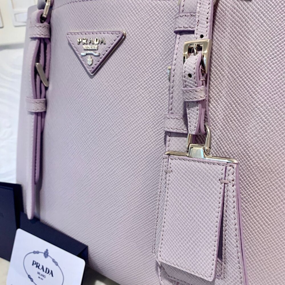BRAND NEW Prada Saffiano Cuir Lavender Glicine Bag Purse - Picture 5 of 11